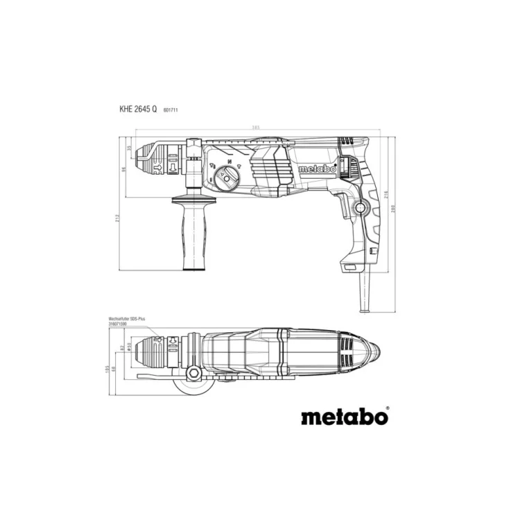 продаем Перфоратор Metabo KHE 2645 Q SDS-plus, 850Вт, 2.9Дж, 3.1кг (601711500) в Украине - фото 4