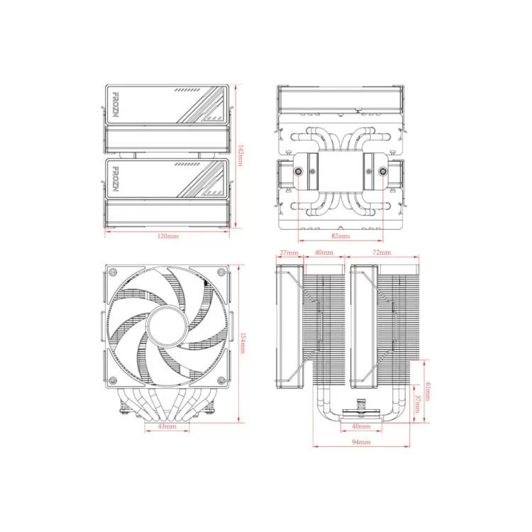 Кулер до процесора ID-Cooling Frozn A620 ARGB (FROZN A620 ARGB) характеристики - фотографія 7