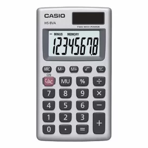 Калькулятор Casio HS-8VA-W-E, серебряный (CALC-CAS-HS-8VA-W-EP)