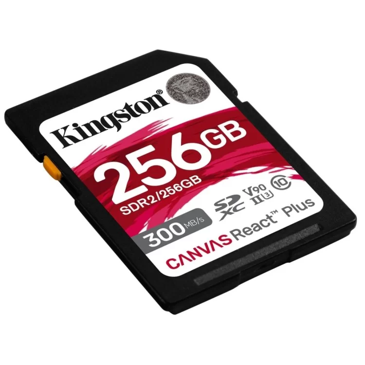 Карта памяти Kingston 256GB SDXC class 10 UHS-II U3 Canvas React Plus (SDR2/256GB) цена 16 284грн - фотография 2