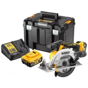 Дисковая пила DeWALT 18В XR Li-lon, 2x5Ah, диск 165х20 мм, 2.8 кг, TSTAK (без АКБ и ЗУ) (DCS565P2)