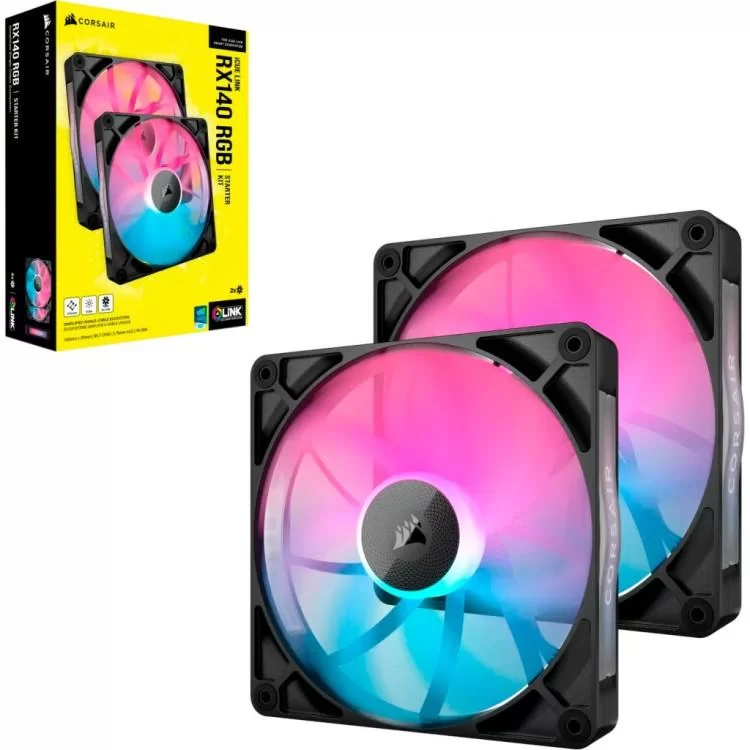 продаем Кулер для корпуса Corsair iCUE Link RX140 RGB PWM Dual Pack (CO-9051020-WW) в Украине - фото 4