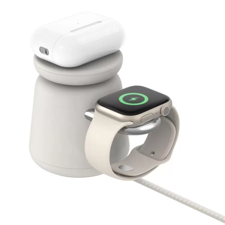 в продаже Зарядное устройство Belkin 2in1 MagSafe iPhone/Watch/AirPods Sand Mass (WIZ020VFH37) - фото 3