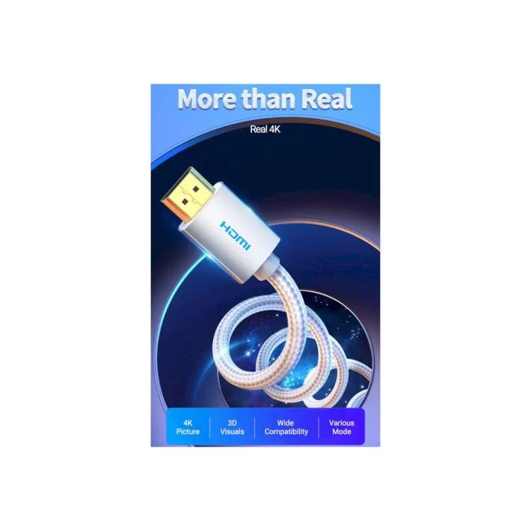 продаем Кабель мультимедийный HDMI to HDMI 3.0m V2.0 4K 60Hz Silver Metal Type Vention (AABII) в Украине - фото 4