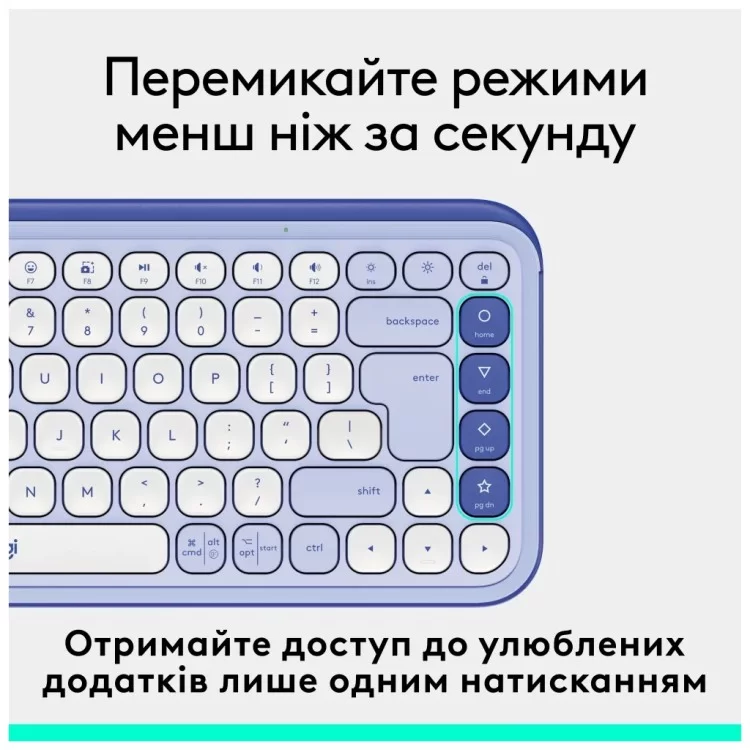 Клавиатура Logitech POP Icon Keys Bluetooth UA Lilac (920-013074) - фото 9