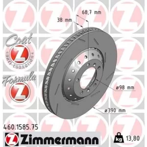 Тормозной диск ZIMMERMANN 460.1585.75