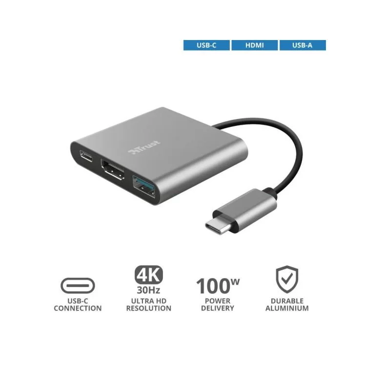 Концентратор Trust Dalyx 3-in-1 Multiport USB-C (23772) характеристики - фотографія 7