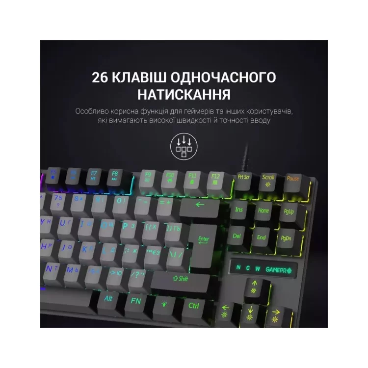 Клавиатура GamePro MK100B Blue Switch LED USB Black (MK100B) - фото 9