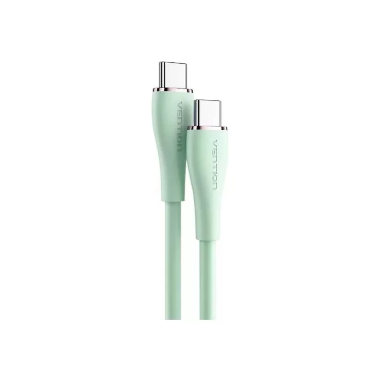 Дата кабель USB-C to USB-C 2.0m USB2.0 100W (20V/5A) Light Green Silicone Vention (TAWGH) ціна 568грн - фотографія 2