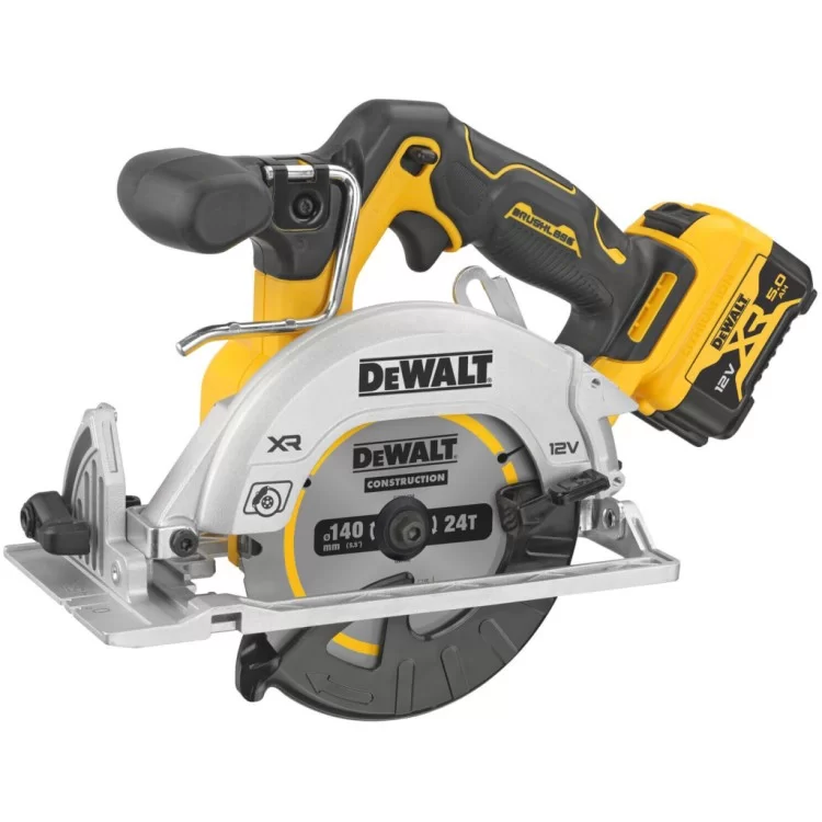 Дисковая пила DeWALT 12В XR Li-lon бесщёточная, диск 140х20 мм, 2x5Ah, кейс TSTAK (DCS512P2)