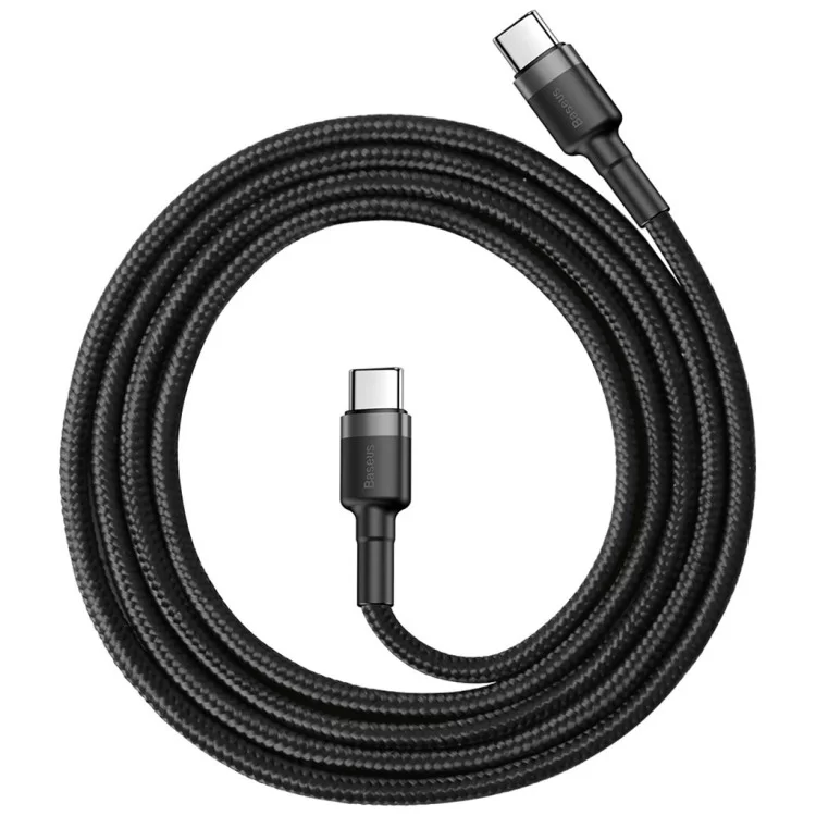 Дата кабель USB-C to USB-C 1.0m 3A 60W Cafule Black Baseus (CATKLF-GG1) цена 317грн - фотография 2