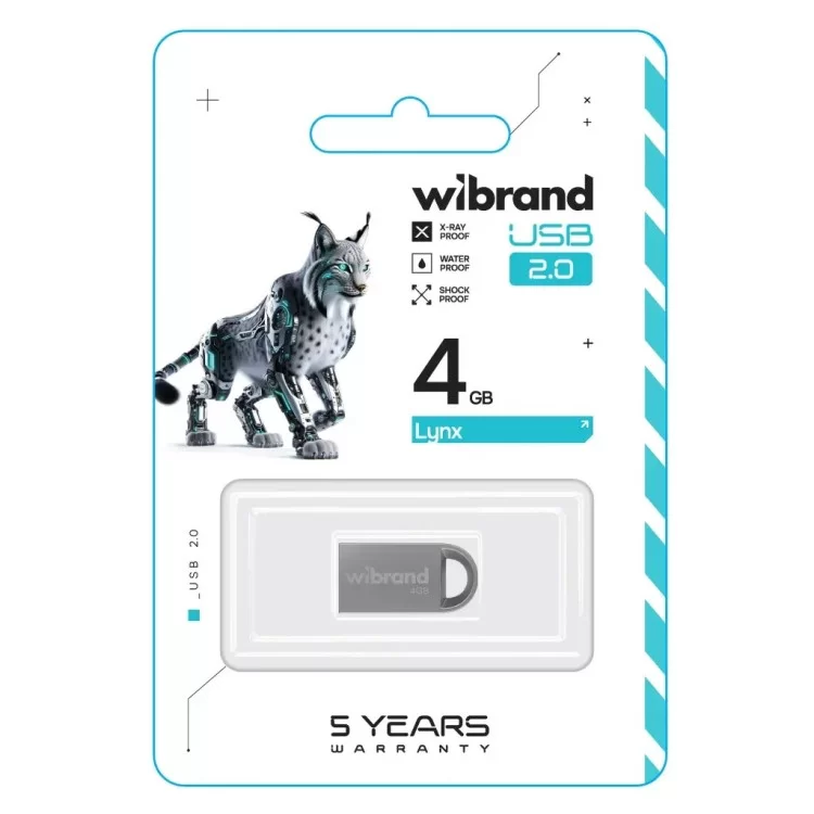 USB флеш накопитель Wibrand 4GB lynx Silver USB 2.0 (WI2.0/LY4M2S) цена 176грн - фотография 2