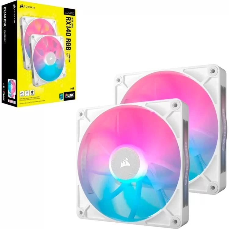 продаем Кулер для корпуса Corsair iCUE Link RX140 RGB PWM White Dual Pack (CO-9051024-WW) в Украине - фото 4