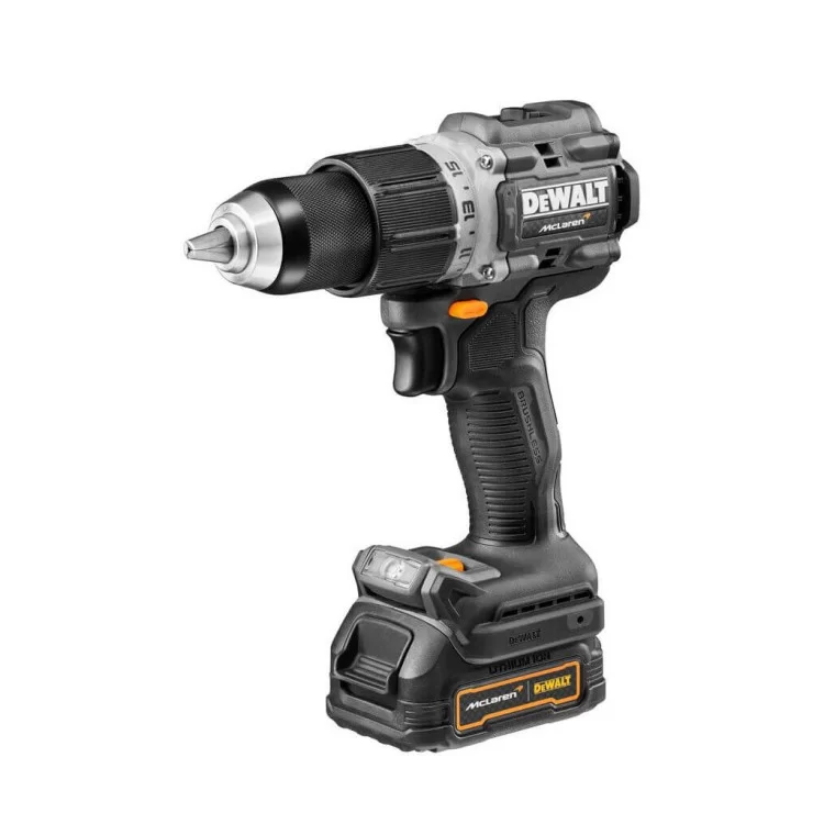 Шуруповерт DeWALT McLaren F1, XR Li-Ion PowerStack 18V GFN блок 2x1.7Ah, 90 Нм, кейс TSTAK (DCD85ME2GT) ціна 36 356грн - фотографія 2