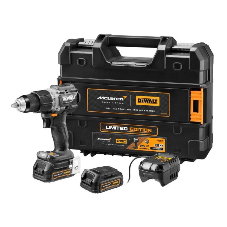 в продажу Шуруповерт DeWALT McLaren F1, XR Li-Ion PowerStack 18V GFN блок 2x1.7Ah, 90 Нм, кейс TSTAK (DCD85ME2GT) - фото 3