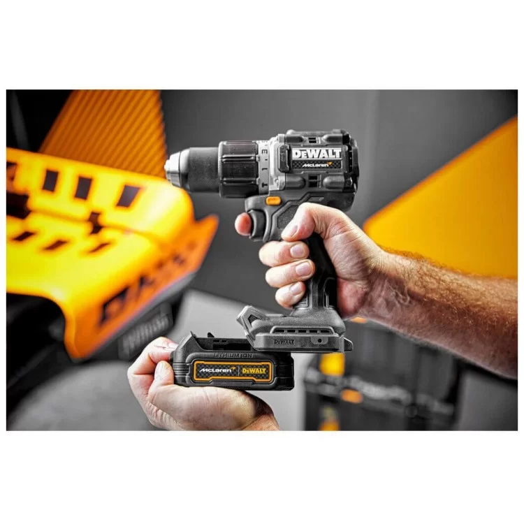 Шуруповерт DeWALT McLaren F1, XR Li-Ion PowerStack 18V GFN блок 2x1.7Ah, 90 Нм, кейс TSTAK (DCD85ME2GT) - фото 10