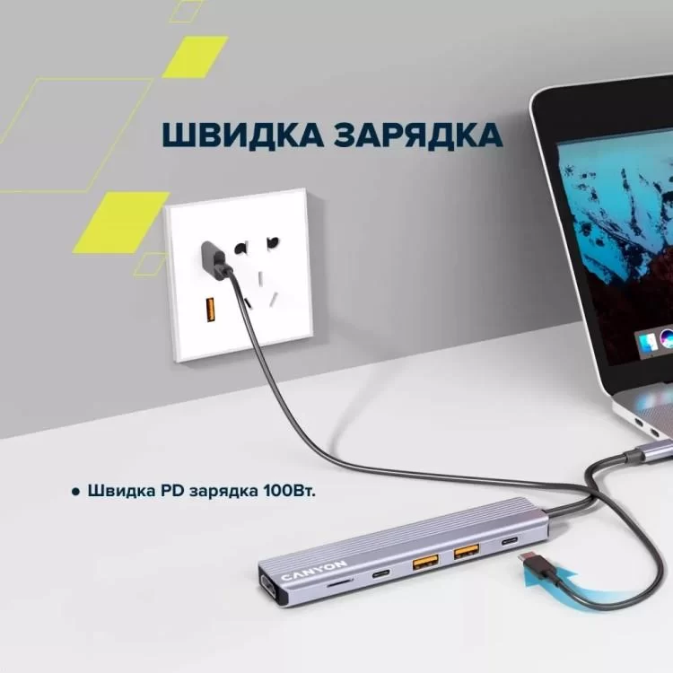 Порт-репликатор Canyon Docking Station DS-17 6 in 1 4k USB-C hub (CNS-TDS17) - фото 11