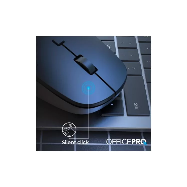 Мышка OfficePro M305B Silent Click Ergonomic Wireless Black (M305B) - фото 10