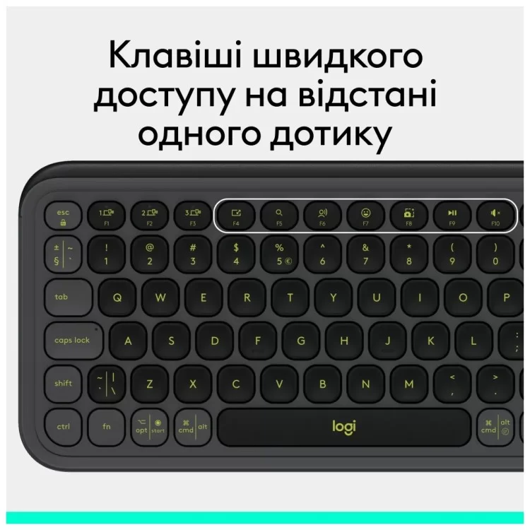 Клавиатура Logitech POP Icon Keys Bluetooth UA Graphite (920-013157) - фото 11