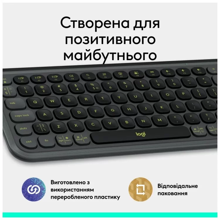 Клавіатура Logitech POP Icon Keys Bluetooth UA Graphite (920-013157) - фото 12