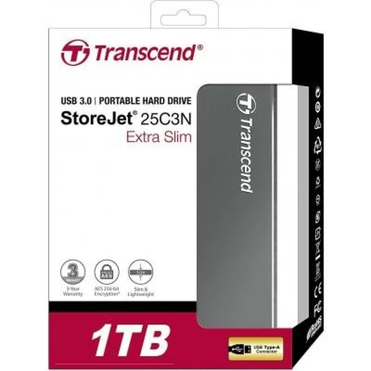 Зовнішній жорсткий диск 2.5" 1TB Transcend (TS1TSJ25C3N) характеристики - фотографія 7