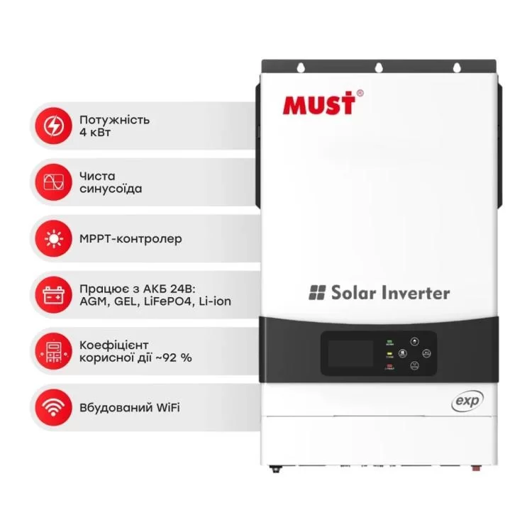 Сонячний інвертор Must PV19-4024EXP, 4000W, 24V (PV19-4024EXP) інструкція - картинка 6