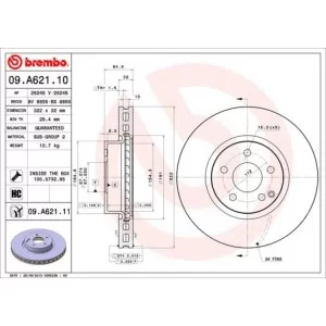 Тормозной диск Brembo 09.A621.11