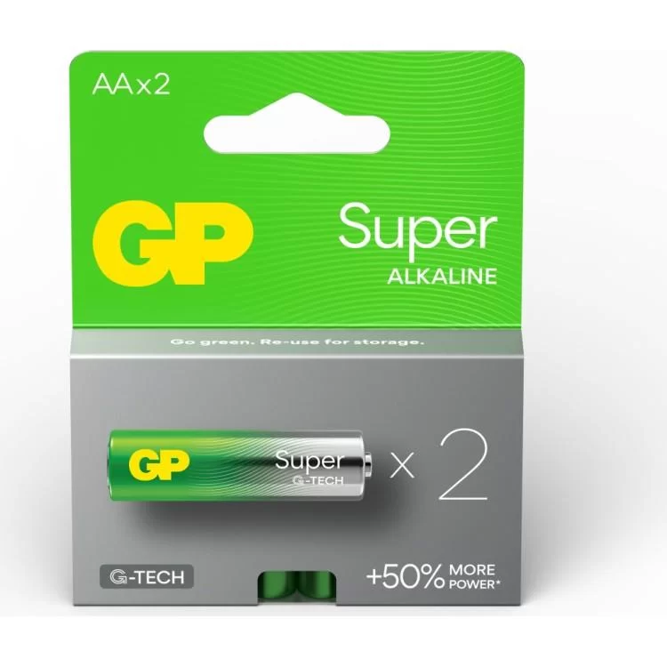 Батарейка Gp AA LR6 Super Alcaline * 2 (15A21-SB2 / 4891199216732) - фотография 2