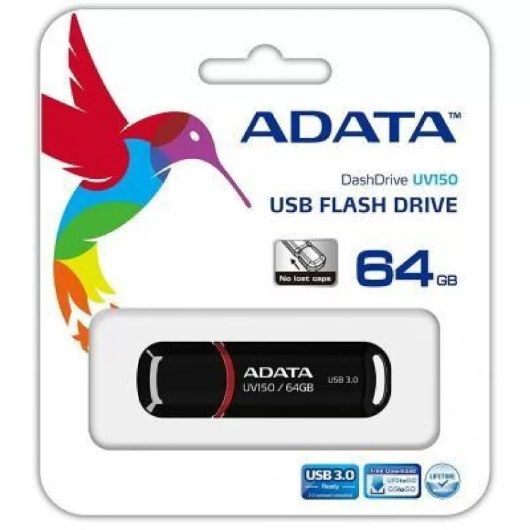 продаем USB флеш накопитель ADATA 64GB UV150 Black USB 3.0 (AUV150-64G-RBK) в Украине - фото 4