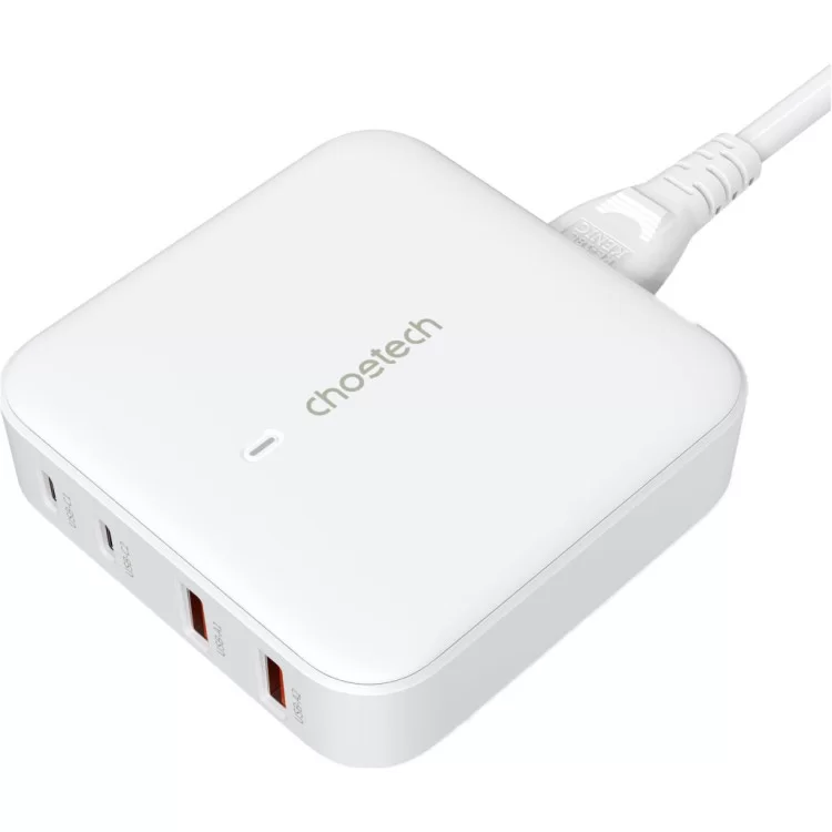 Зарядний пристрій Choetech GaN 2 USB-A / 2 USB-C 100W QC3.0/PD/PPS (PD8008-EU-WH) ціна 3 738грн - фотографія 2