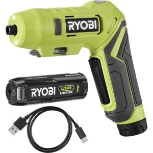 Отвертка аккумуляторная Ryobi RSDP4-120G 4В, USB, Lithium, 1х2Ah, 5Нм, 200об/мин, поворотная ручка (5133005958)