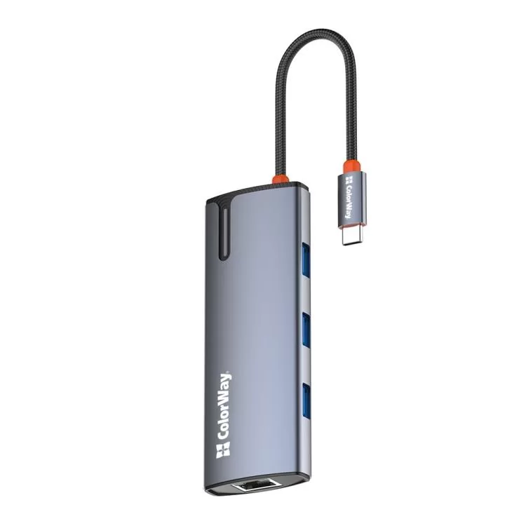 в продажу Порт-реплікатор ColorWay Docking Station USB-C 6-в-1 Type C PD 100W/USB3.0х3/HDMI 4К/RJ45 (CW-HUB02) - фото 3