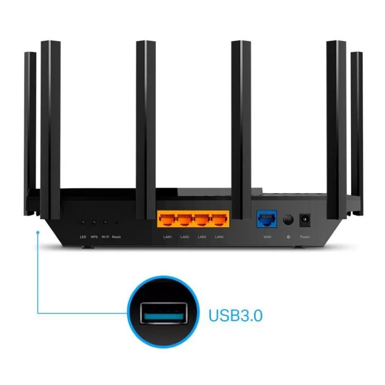 Маршрутизатор TP-Link ARCHER AX73 AX5400 4xGE LAN 1xGE WAN USB 3.0 MU-MIMO OFDMA (ARCHER-AX73) ціна 8 498грн - фотографія 2