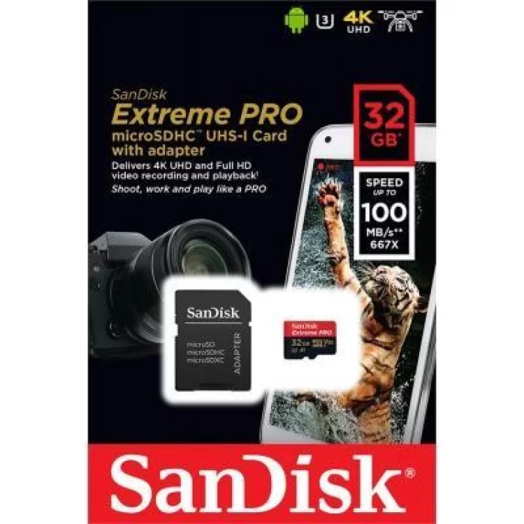 Карта пам'яті SanDisk 32GB microSD class 10 V30 A1 UHS-I U3 4K Extreme Pro (SDSQXCG-032G-GN6MA) відгуки - зображення 5