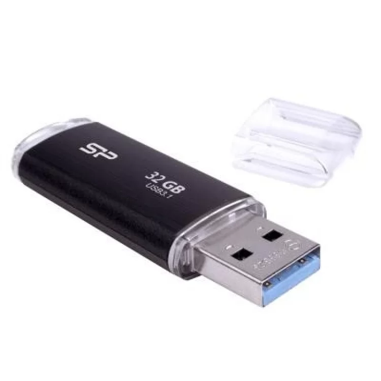 USB флеш накопитель Silicon Power 32GB Blaze B02 Black USB 3.0 (SP032GBUF3B02V1K) цена 323грн - фотография 2