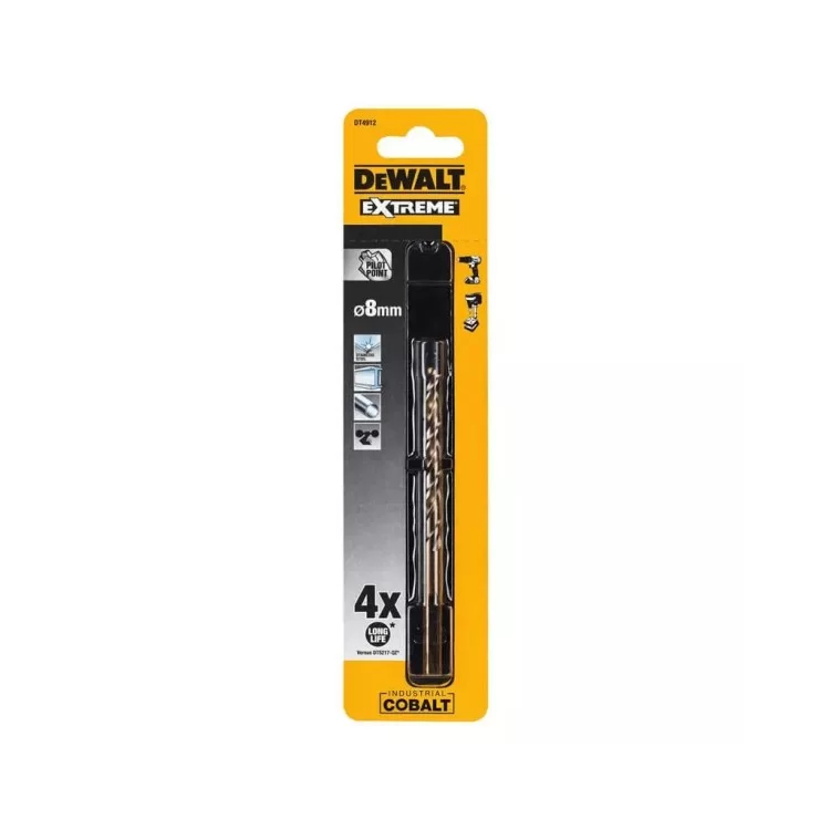 в продажу Свердло DeWALT EXTREME INDUSTRIAL COBALT HSS-CO, 8 х 117 х 72 мм (DT4912) - фото 3