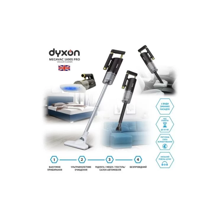 Пылесос DYXON MEGAVAC 1600S PRO Vacuum Cleaner Black (DXNVCMGVC1600SPB) - фото 9