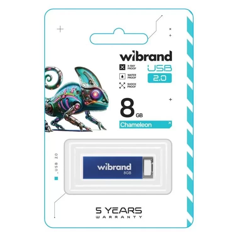 USB флеш накопичувач Wibrand 8GB Chameleon Blue USB 2.0 (WI2.0/CH8U6U) ціна 227грн - фотографія 2