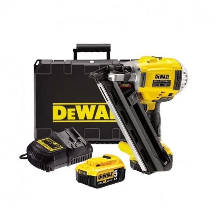 Цвяхозабивач DeWALT 18V, 2x5Ah, діаметр/довжина цвяха 3.3/90 мм, кейс (DCN692P2) ціна 72 716грн - фотографія 2