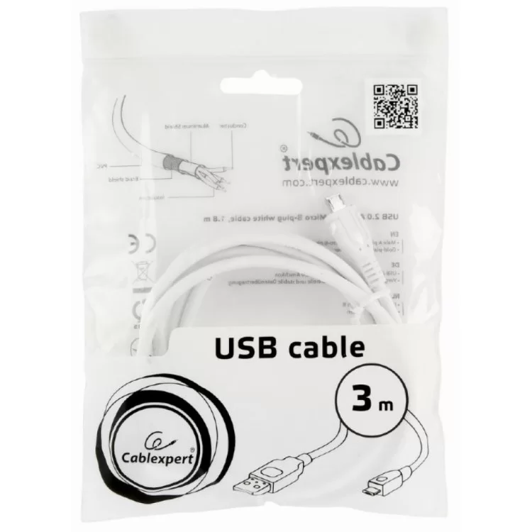 продаем Дата кабель USB 2.0 AM to Micro 5P 3.0m Cablexpert (CCP-mUSB2-AMBM-W-10) в Украине - фото 4