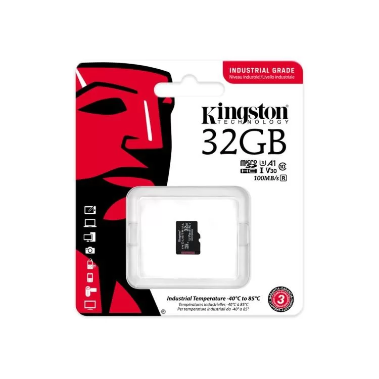 в продажу Карта пам'яті Kingston 32GB microSDHC class 10 UHS-I V30 A1 (SDCIT2/32GBSP) - фото 3