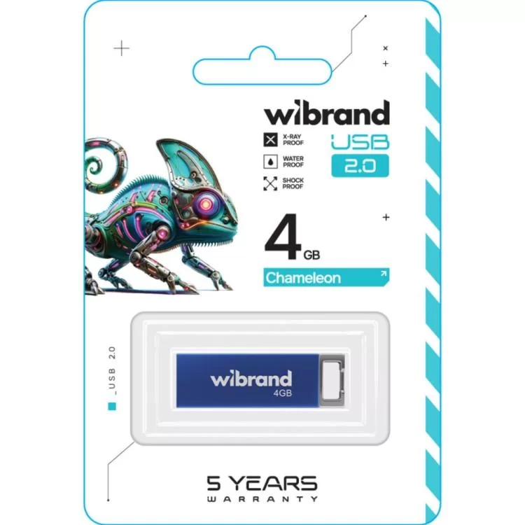 USB флеш накопичувач Wibrand 4GB Chameleon Blue USB 2.0 (WI2.0/CH4U6U) ціна 208грн - фотографія 2