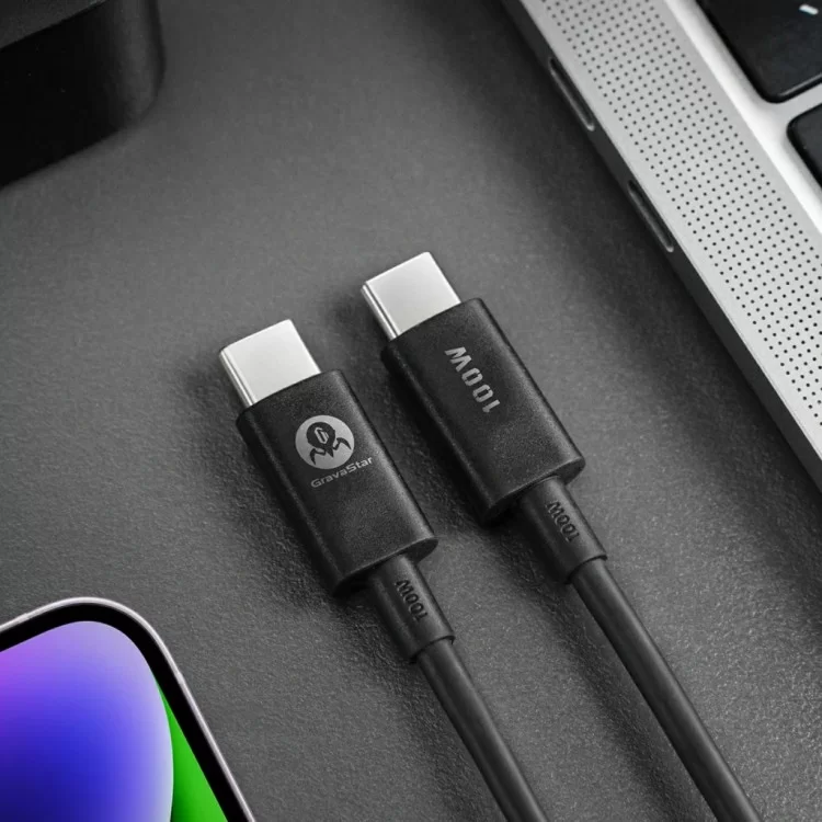 Дата кабель USB-C to USB-C 1.5m GravaStar (GRAVASTARTC_BLK) ціна 798грн - фотографія 2