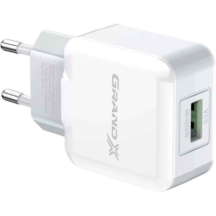 Зарядное устройство Grand-X USB 5V 2,1A White + cable USB -> micro USB, Cu (CH-03UMW) цена 229грн - фотография 2