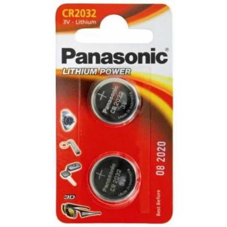 Батарейка Panasonic CR 2032 Lithium * 2 (CR-2032EL/2B)