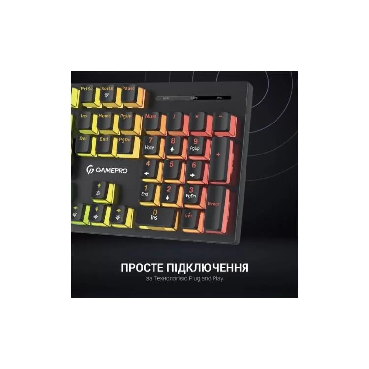 Клавіатура GamePro MK85B Blue Switch RGB USB Black (MK85B) характеристики - фотографія 7