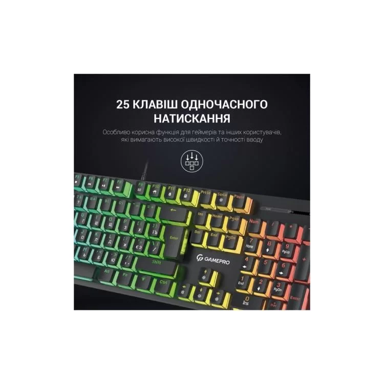 Клавіатура GamePro MK85B Blue Switch RGB USB Black (MK85B) огляд - фото 8