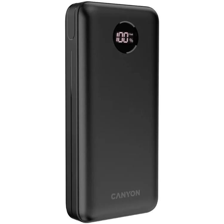 Батарея універсальна Canyon PB-2002 20000mAh, PD/20W, QC/3.0, Black (CNE-CPB2002B) ціна 2 548грн - фотографія 2