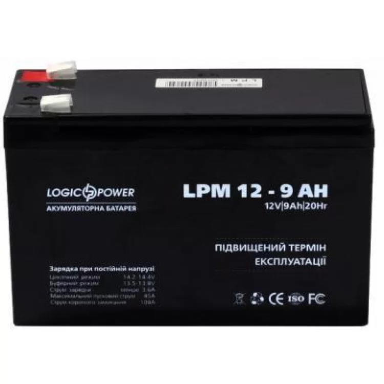 Батарея к ИБП LogicPower LPM 12В 9Ач (3866) - фотография 2