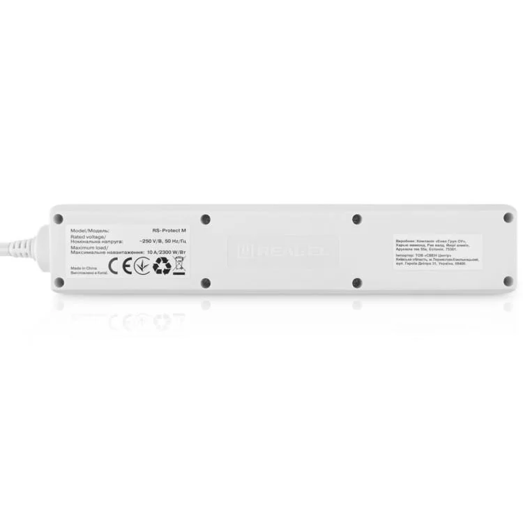 Сетевой фильтр питания REAL-EL RS-Protect M 5m, white (EL122300029) характеристики - фотография 7